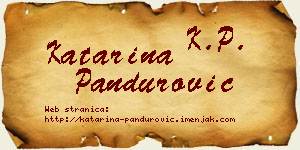 Katarina Pandurović vizit kartica